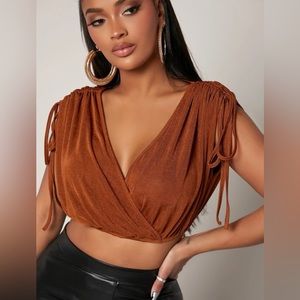 NWT Drawstring Sleeve Top